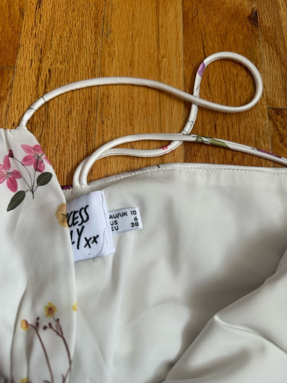 Princess polly white Floral Satin Slip Dress - Picture 3 of 3